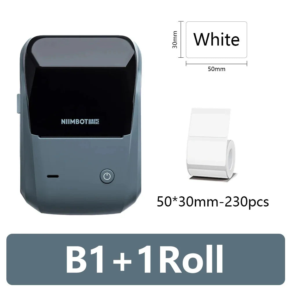 Niimbot B1 Portable Thermal Label Printer – Mini Bluetooth Pocket Sticker Maker, Self-Adhesive Tag & Price Printing Machine for Mobile Use