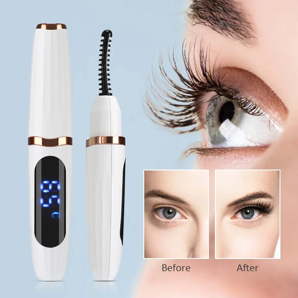Electric Eyelash Curler – Fast Heating, Long-Lasting Natural Lash Comb, Professional Portable Heated Curling Brush