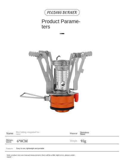 Ultralight Foldable Camping Gas Stove – Portable Alloy Outdoor Cooker for Hiking & Picnic
