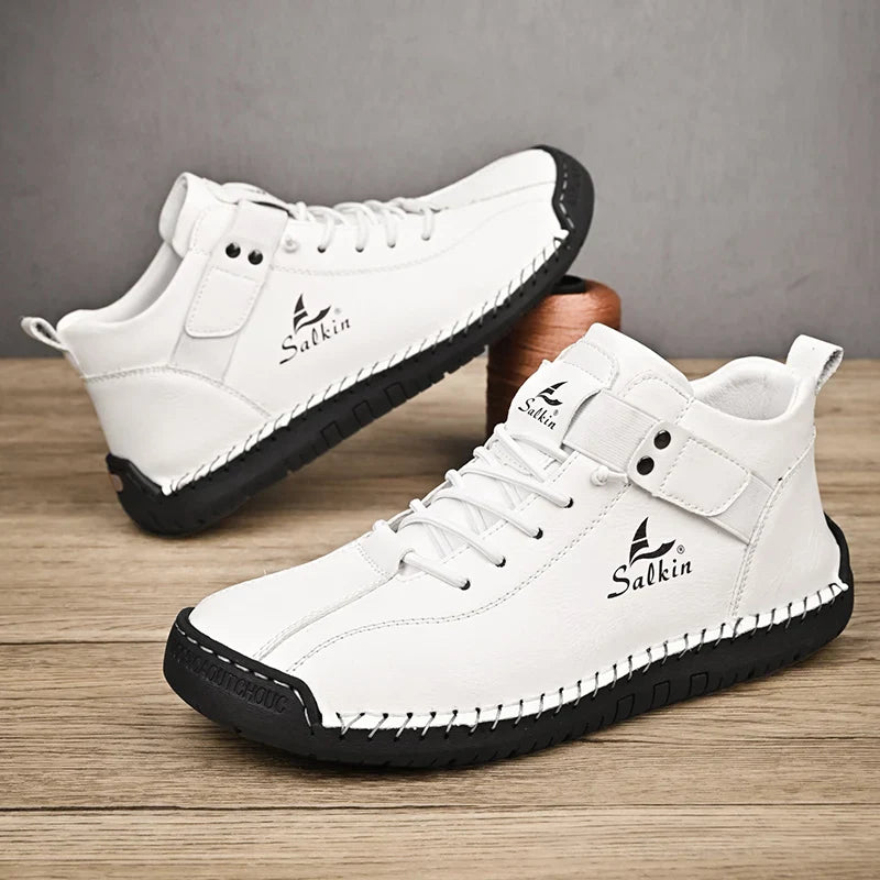 2024 Handmade Leather Casual Men’s Shoes - Breathable Sneakers & Ankle Boots for Outdoor Wear