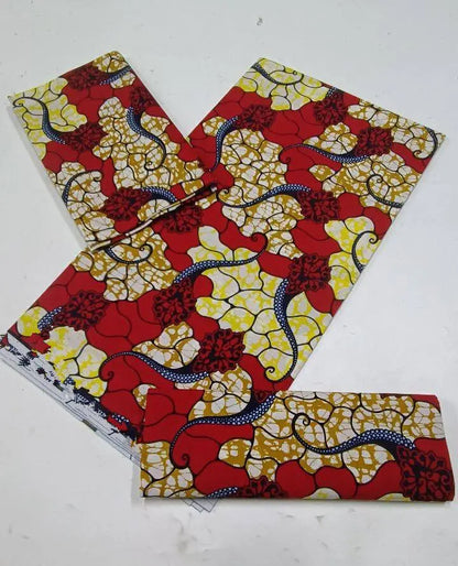 100% Cotton Ankara Fabric - High Quality African Print Batik Real Wax Pagne 6 Yards for Stylish Sewing