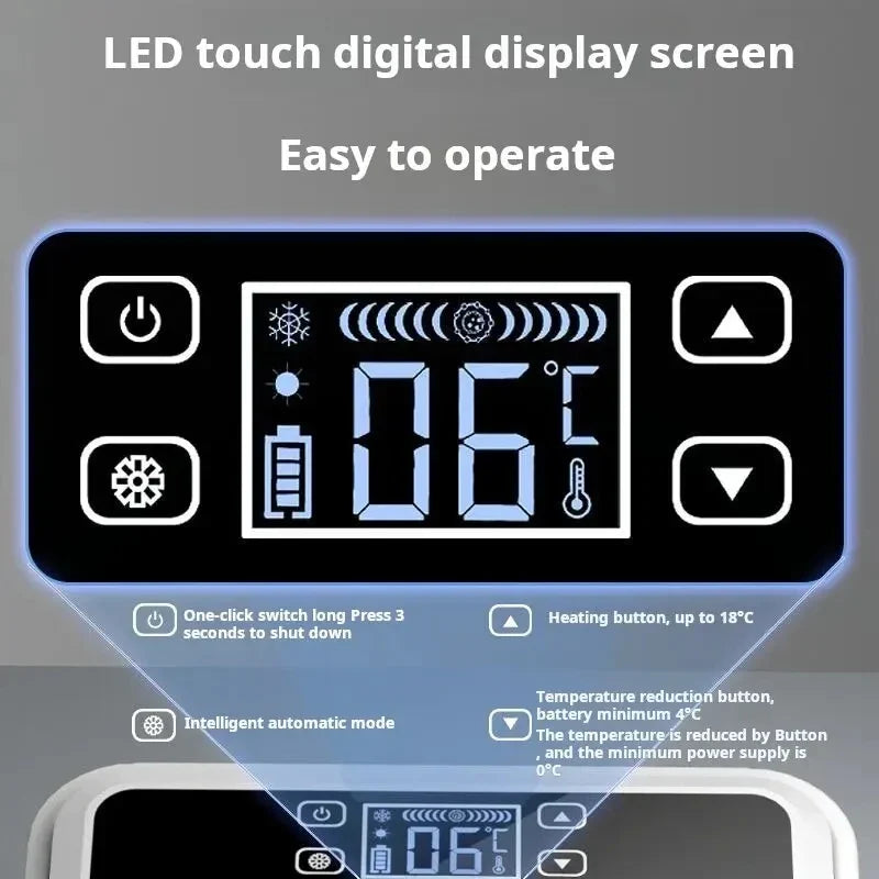 Insulin Drug Refrigerator — LED Large Screen, Double-Layer, Portable Car Cooler with Constant Temperature