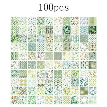 100 Pcs Vintage Multi-Style Writing Paper - Retro Stationery for Scrapbooking, Junk Journals & DIY Crafts