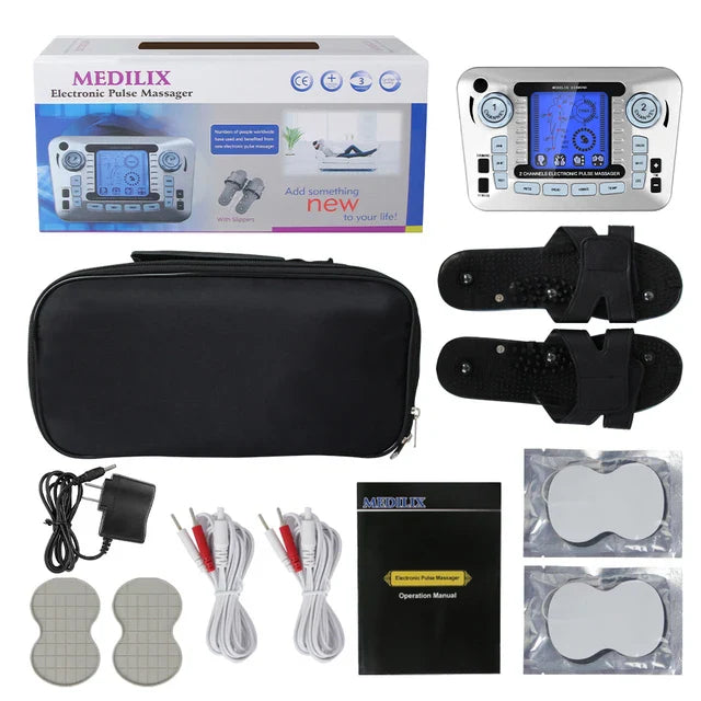 12 Modes Digital Electric Pulse Massager – TENS EMS Muscle Stimulator for Pain Relief & Body Therapy