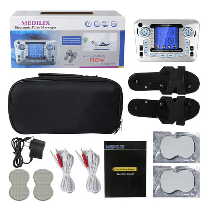 12 Modes Digital Electric Pulse Massager – TENS EMS Muscle Stimulator for Pain Relief & Body Therapy