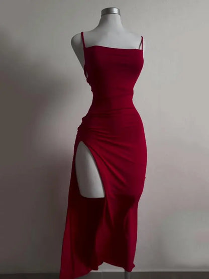 2024 New Summer Dress - High Sensibility Halter Strap Spice Girl Bag Hip Dress