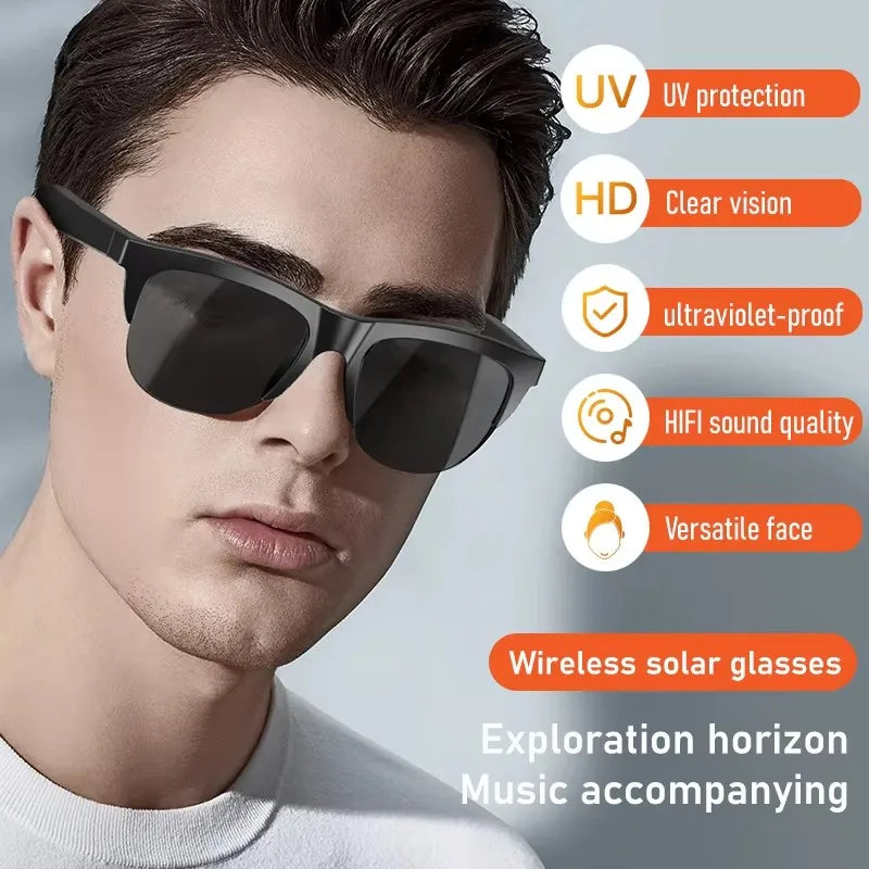 Smart Bluetooth V5.3 Sunglasses with HIFI Headphones – Outdoor Sports UV Glasses for Men & Women