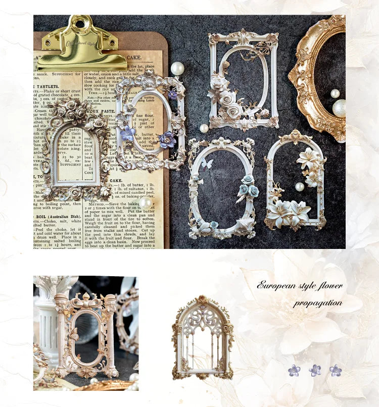 10 Pcs 3D Hollow Frame Card Paper for DIY Scrapbooking, Handmade Diary & Junk Journal Accessories