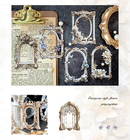 10 Pcs 3D Hollow Frame Card Paper for DIY Scrapbooking, Handmade Diary & Junk Journal Accessories