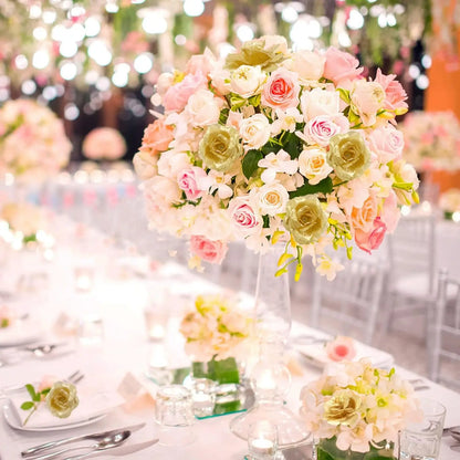 25pcs Artificial Gold Silk Roses — Faux Rose Flower Bouquets for Wedding & Party Decorations