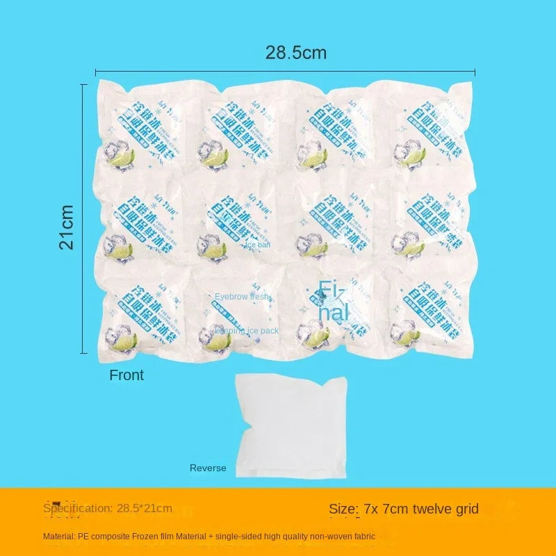 5PCS Reusable Gel Ice Bags — Automatic Water Absorption Insulated Ice Packs for Pain Relief, Cold Compress & Food Cooling