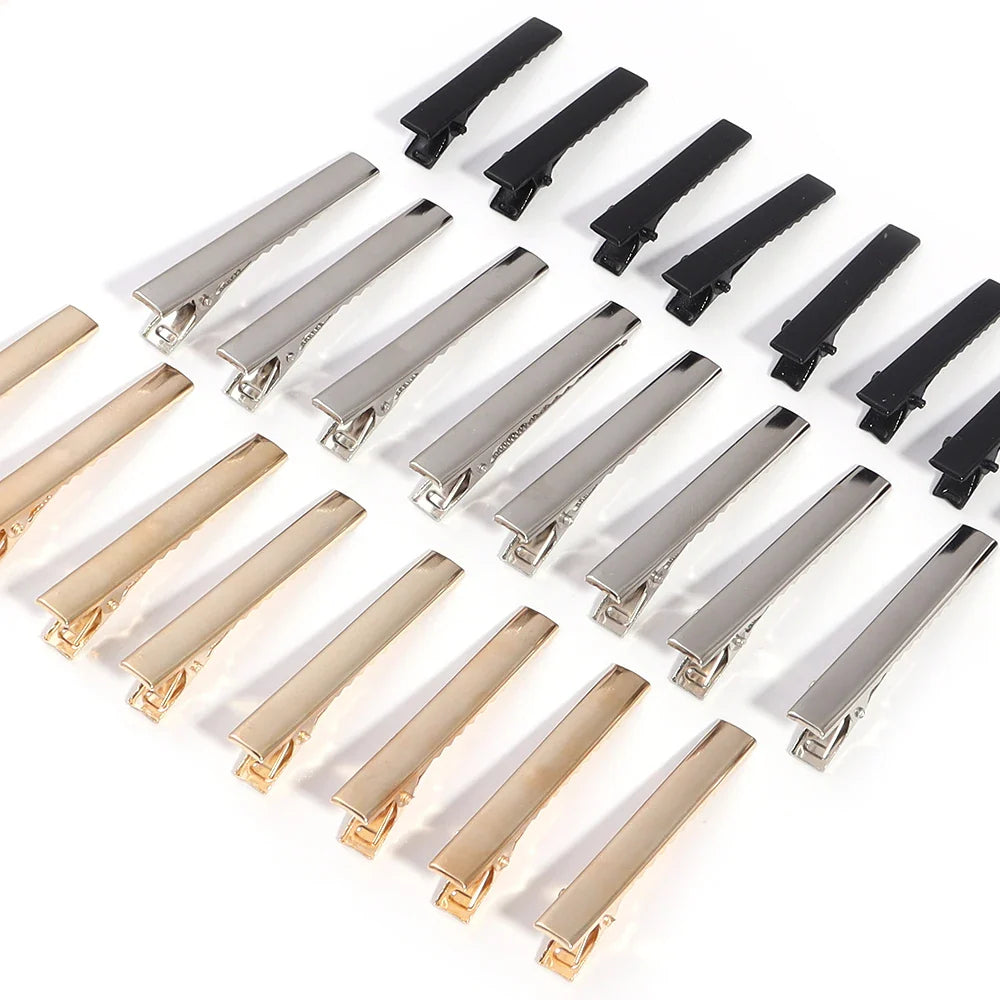 20-50PCS Metal Alligator Hair Clips – Single Prong Duckbill Curl Clips with Teeth for DIY Hair Styling Accessories