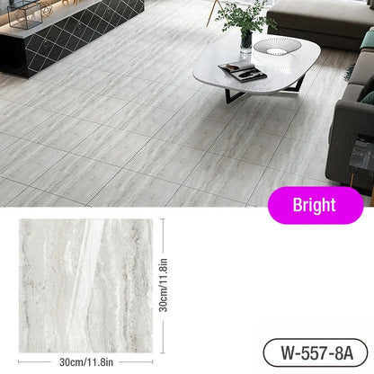 Marble Floor Tile Stickers - Waterproof Self-Adhesive PVC Home Decor