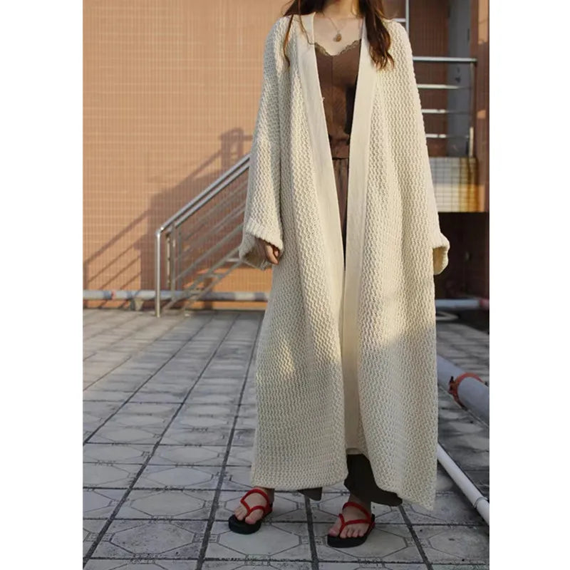Autumn Winter Women’s Long Knitted Cardigan Sweater – Casual Loose Warm Long Sleeve Coat
