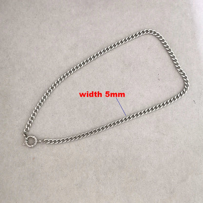 Spring Sailor Clasp Necklace – Stainless Steel Paperclip Link Chain Choker for Women & Men, Geometric PVD Gold Jewelry