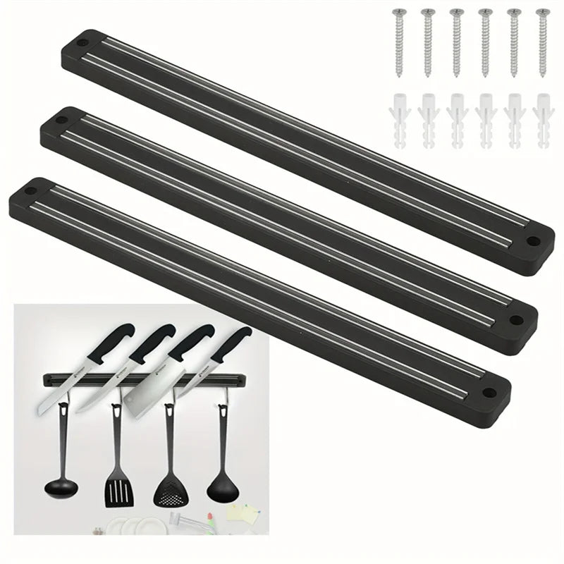 Versatile Magnetic Wall-Mounted Knife Holder and Storage Rack for Kitchen and Warehouse Tools