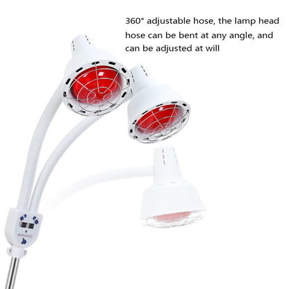 Beauty Timer Health Care Lamp – 2 Head Floor Stand Infrared Heat Therapy Lamp for Physical & Medical Treatment