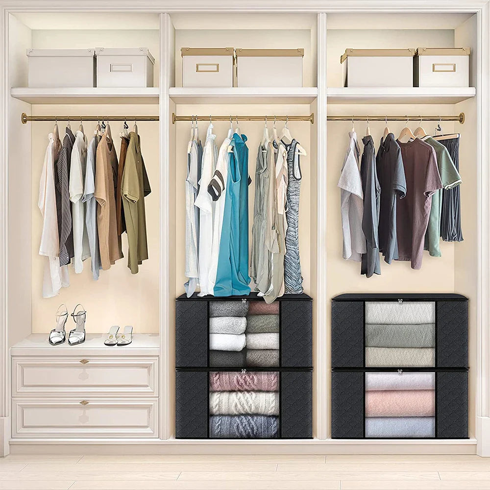 New Large Capacity Foldable Clothes Storage Bag — Blanket Organizer for Bedroom & Closet