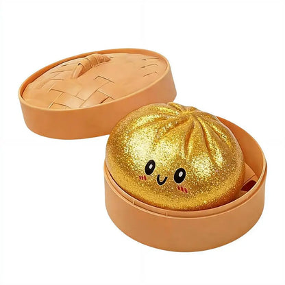 Realistic Giant Dumpling Squishy Toy – Soft TPR Bamboo Steamer Fidget Stress Relief & Creative Gift