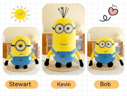 Cute Minions Plush Toy – Yellow Bob & Stuart Soft Dolls in Jeans, Perfect Christmas & Birthday Gift (1pcs)