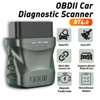Bluetooth OBD2 Scanner - OBDII/EOBD Car Code Reader with Reset Diagnostic Tool