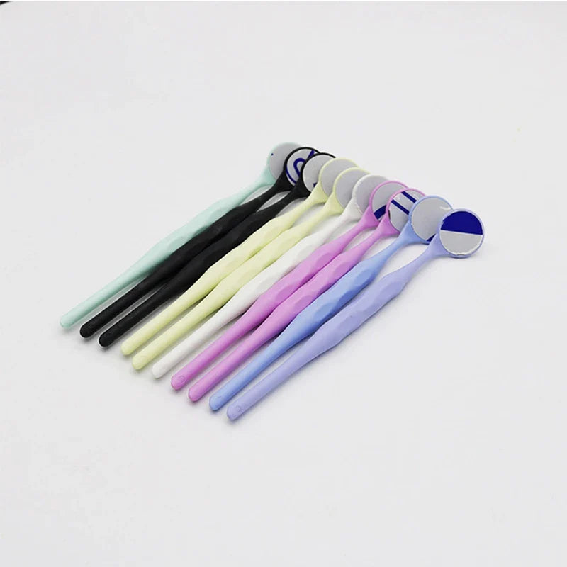 AG 10pcs/Box Dental Mouth Mirrors – Double-Sided Autoclavable Exam Reflectors with Handle for Oral Care & Tooth Whitening
