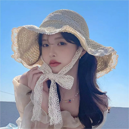 Women’s Wide Brim Sun Hat – Large Foldable Summer Straw Hat with UV Protection for Beach & Outdoor Use