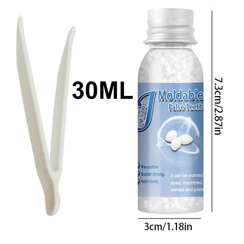 Temporary Tooth Repair Resin – 10/20/30ML Shapeable Dental Glue for Filling Broken Teeth, Dentures & Halloween Fangs