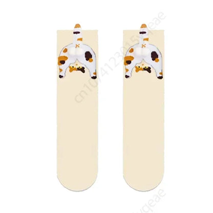 Couple 3D Cat Egg Socks – Funny Mid-Tube Winter Socks for Lovers, Cozy Halloween & Christmas Gift
