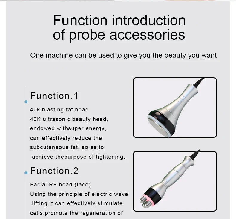 40K Cavitation 4 in 1 Ultrasonic RF Machine – Body Shaping, Weight Loss, Skin Tightening & Facial Lifting Device