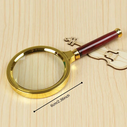 Metal Handheld Magnifying Glass 3–5X – High-Definition Reading Loupe for Science Experiments, Outdoor Use & Sunlight Observation