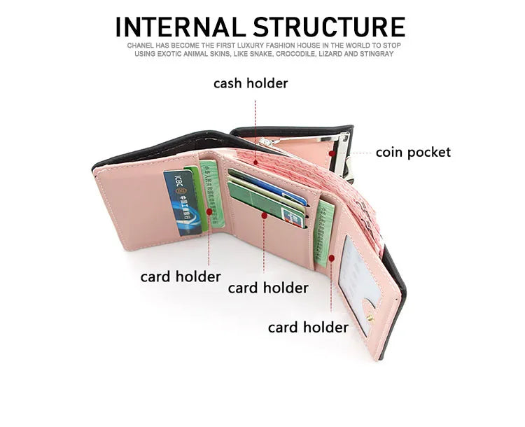 New Mini Short Women’s Wallet – High-Quality Luxury Coin Pocket, Card & Photo Holder, Cute Purse for Girls