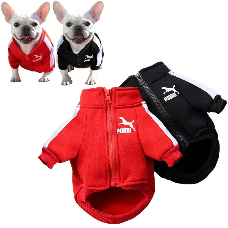 Baseball-Themed Dog Jacket - Warm Winter Vest for Small to Medium Dogs, Perfect for French Bulldogs, Chihuahuas, and Pugs