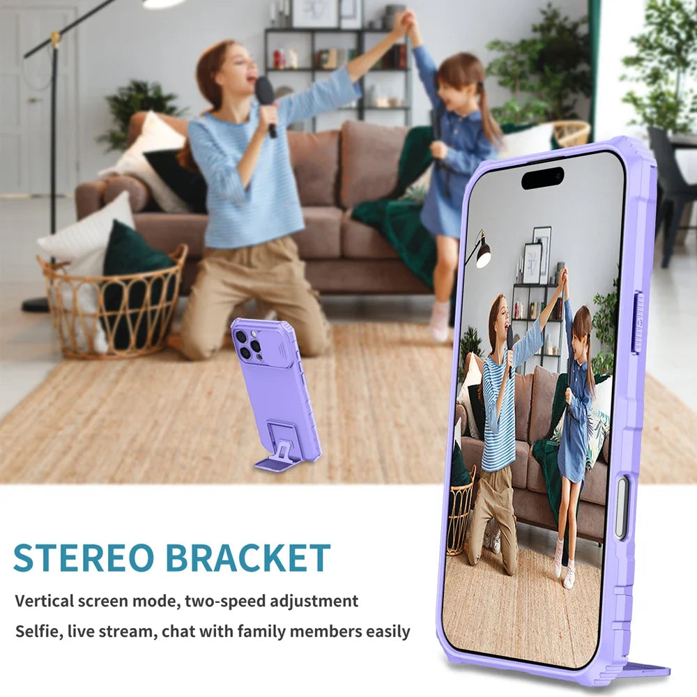Slide Camera Protection Hard Case – Durable Plastic Phone Cover for iPhone 7 to 16 Series