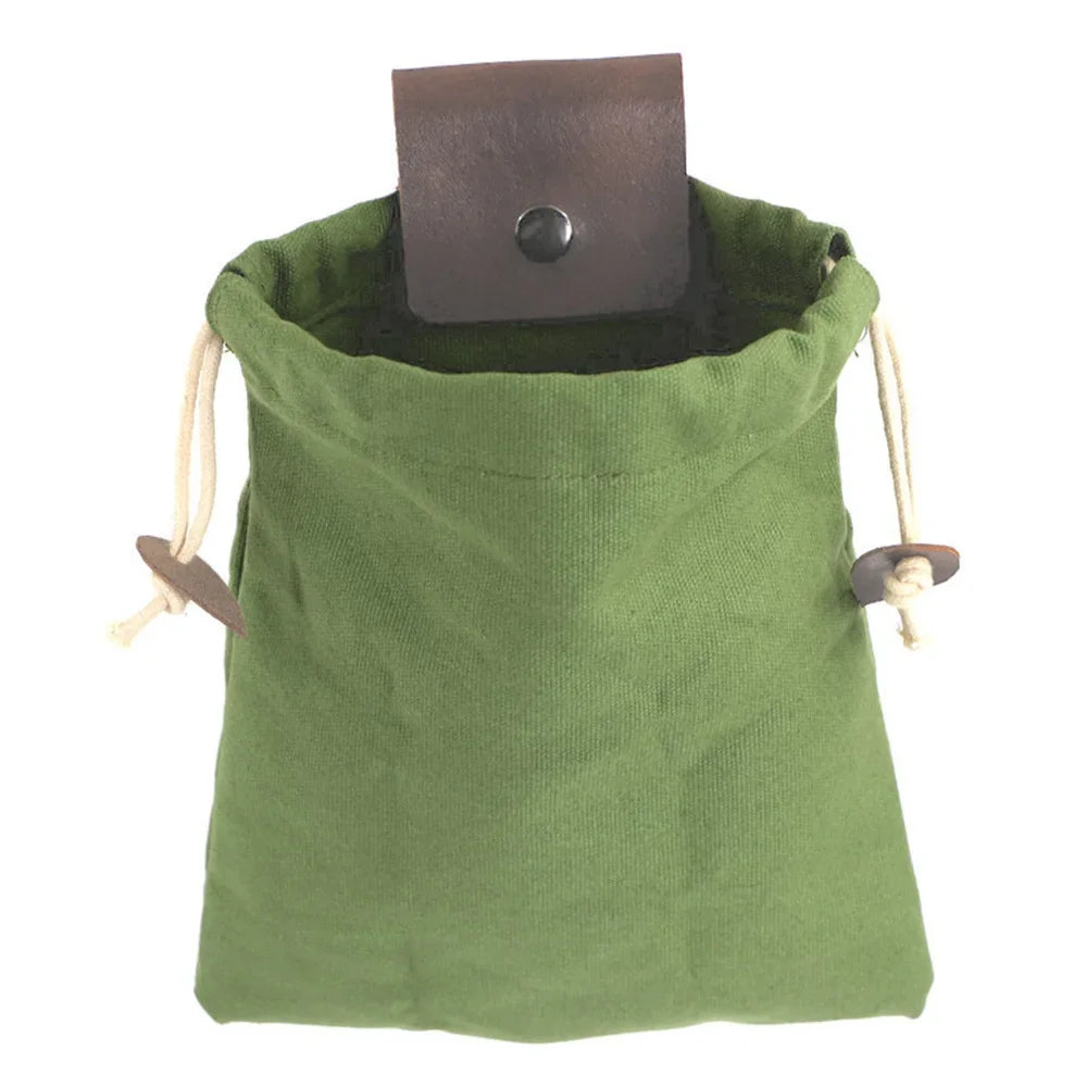 Outdoor Leather Foraging Bag – Bushcraft Waist Pouch for Vegetable, Fruit & Garden Harvest, Camping Tool Storage