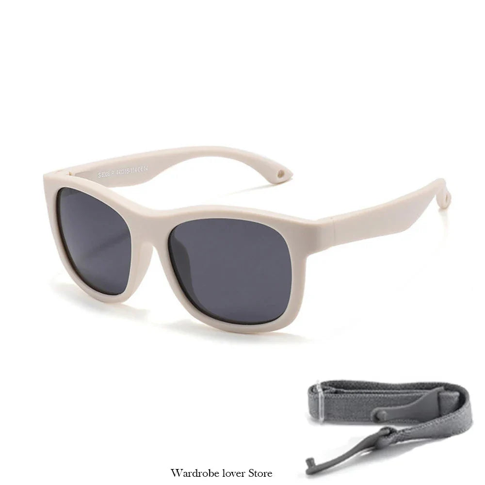 2025 Polarized Kids Sunglasses – UV400 Infant & Toddler Shades with Soft Frame and Safety Cord for Ages 1–3