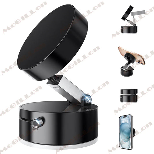 Vacuum Magnetic Folding Swivel Stand – Double-Sided Suction Cup Universal Mobile Phone Holder