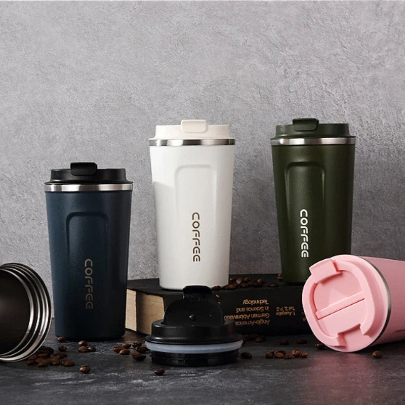 380ml/510ml Stainless Steel Coffee Cup – Travel Portable Vacuum Flask, Thermal Mug, Double-Walled Car Tea Thermos Bottle