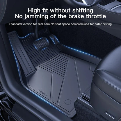 YZ Floor Mats for Tesla Model 3/Y 2021-2023 — Waterproof, Non-Slip TPE Car Accessories