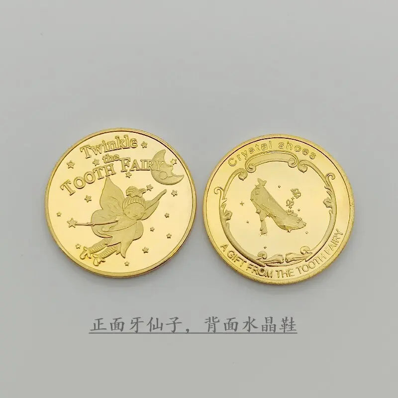Tooth Fairy Gold Plated Commemorative Coin – Metal Keepsake Gift for Kids Tooth Collection