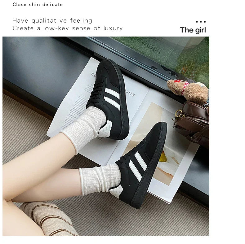 Women’s Casual Lace-Up Shoes | Lightweight Anti-Slip Flat Sneakers for Outdoor Walking