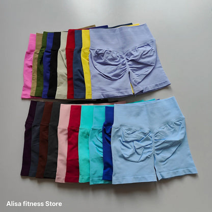 High Waisted Yoga Shorts - Seamless Tummy Control Fitness Shorts for Running, Workout & Activewear