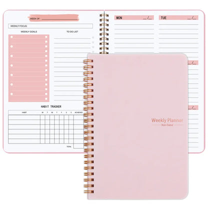 2024 Weekly Planner Agenda - A5 Notebook with Pouch, 52 Weeks Schedules, Stationery for School and Office Supplies