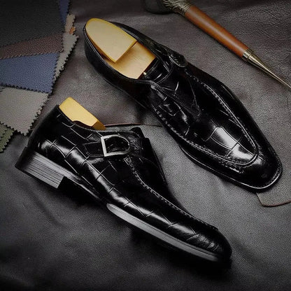 Men’s British Style Leather Oxford Shoes - Retro Carved Business Dress Shoes for Wedding & Banquet