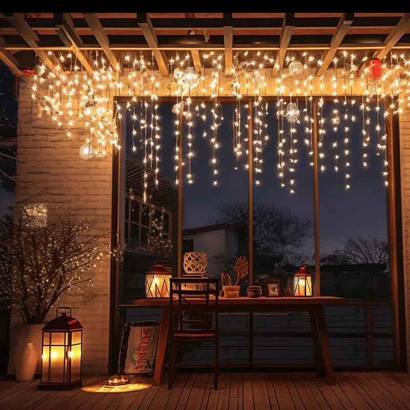 8-Mode USB LED Ice Stick Light String – Indoor & Outdoor Garland for Wedding, Party, Home, Festival, Bedroom & Garden Decoration