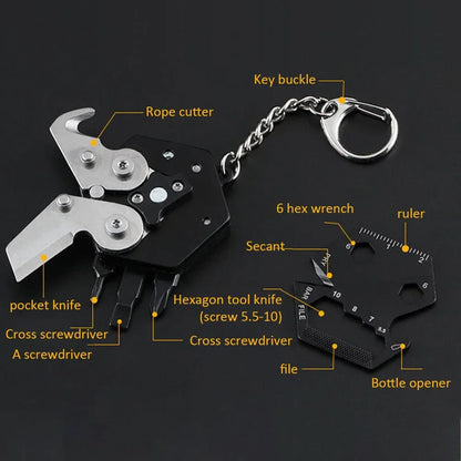 Multifunctional Hexagon Keychain Tool – Mini EDC Screwdriver, Folding Coin Knife & Pocket Gear for Outdoor Use