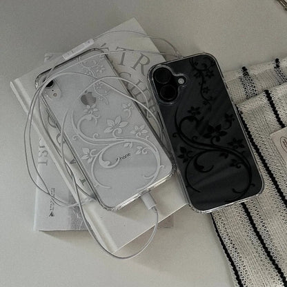Art Flower Phone Case - Shockproof Transparent Cover for iPhone 17, 16, 15, 14 & More