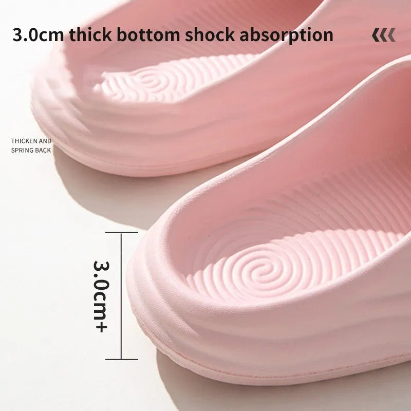 Women's Super Soft Eva Thick Platform Slides: Minimalist & Comfortable Indoor Bathroom Non-Slip Slippers