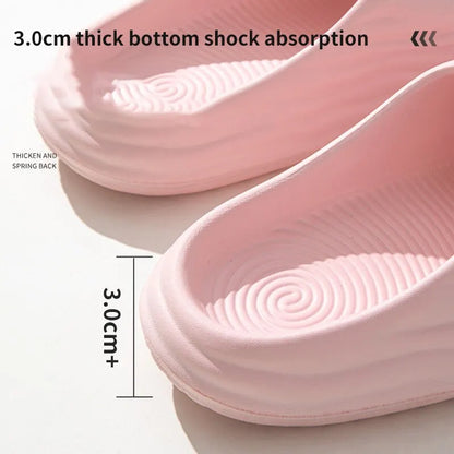 Women's Super Soft Eva Thick Platform Slides: Minimalist & Comfortable Indoor Bathroom Non-Slip Slippers