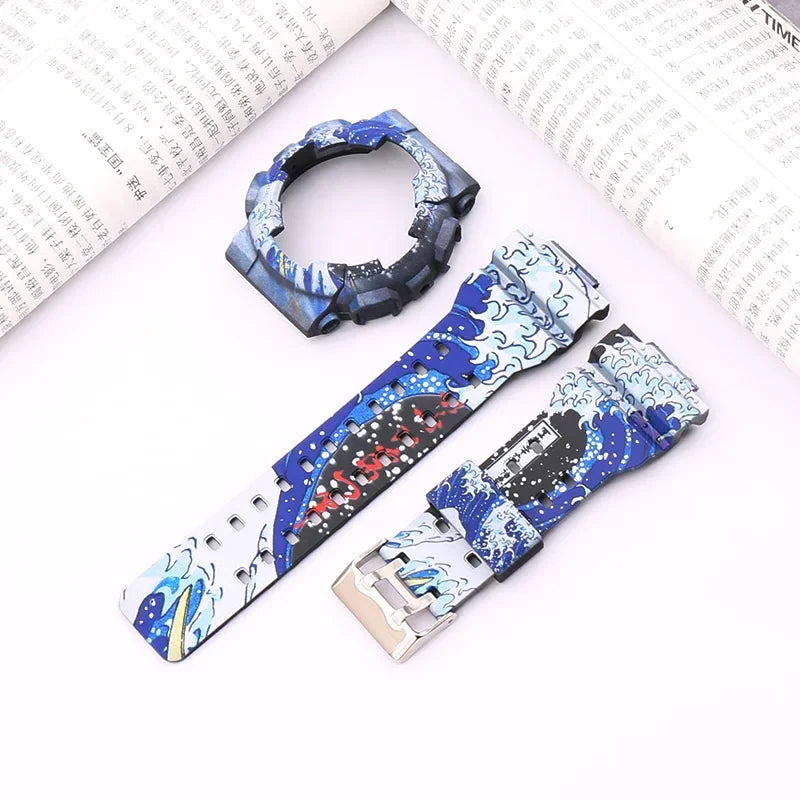 All-in-One Rubber Strap Case for G-Shock GA2100, GA2110, DW5600, 5610, GA-110 & BA-110 – High Quality Replacement Band & Bezel